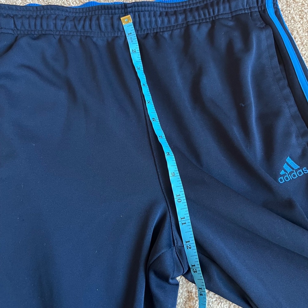 Adidas Mens Navy Blue Track Pants Three Stripe Athletic Trousers Large - Picture 6 of 11